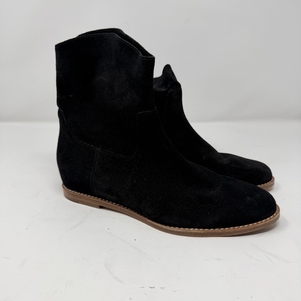 Vince Suede Slouchy Ankle Boot Pointed Toe Black Minimalist Women Size 7M